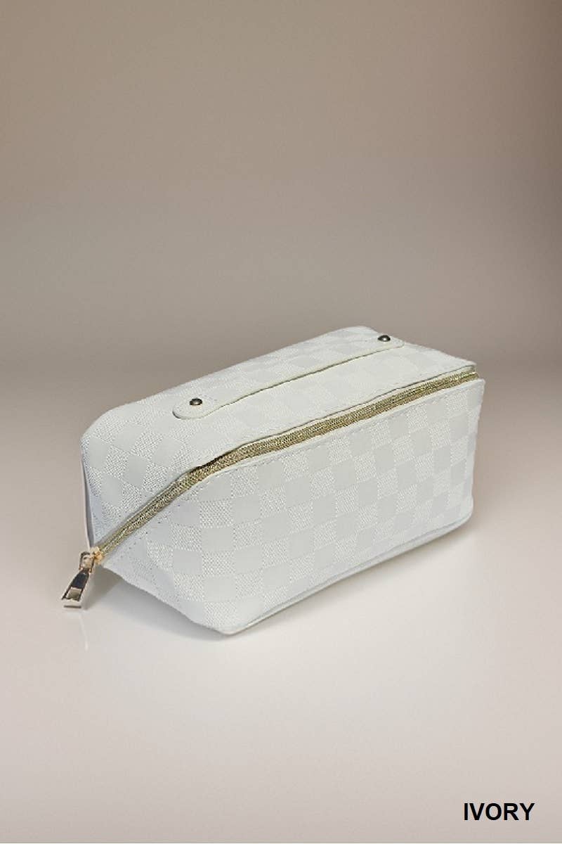 VEGAN LEATHER MAKEUP BAG