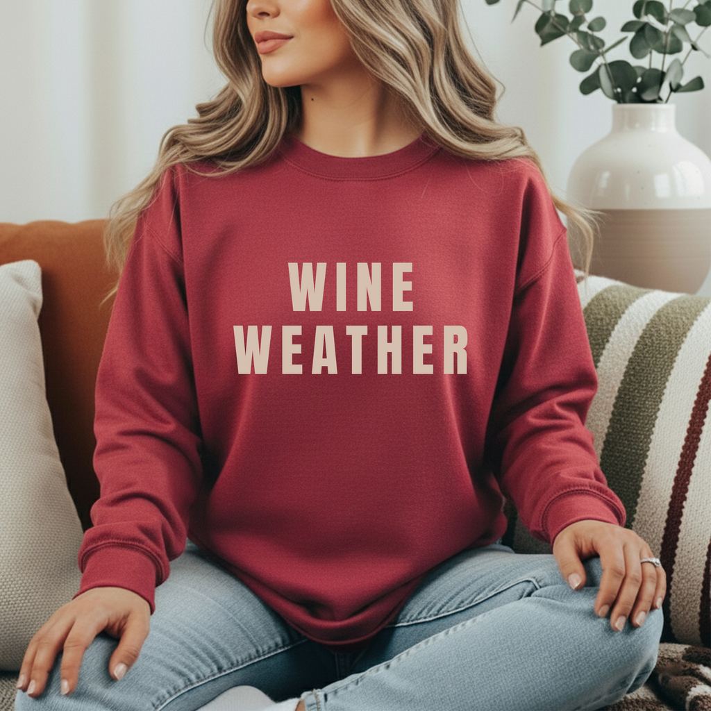 WINE WEATHER CREWNECK SWEATSHIRT
