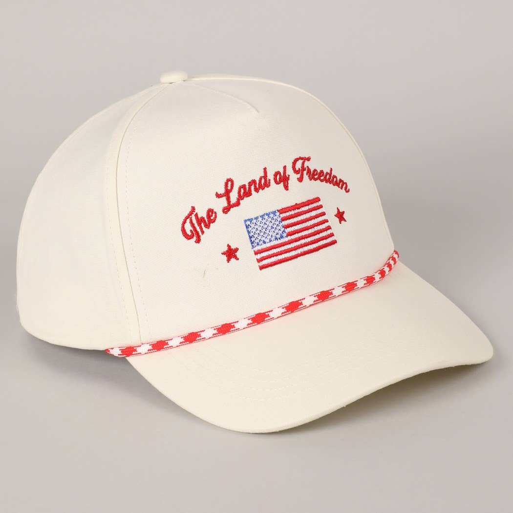 The Land of Freedom Flag Embroidered Trucker Hat