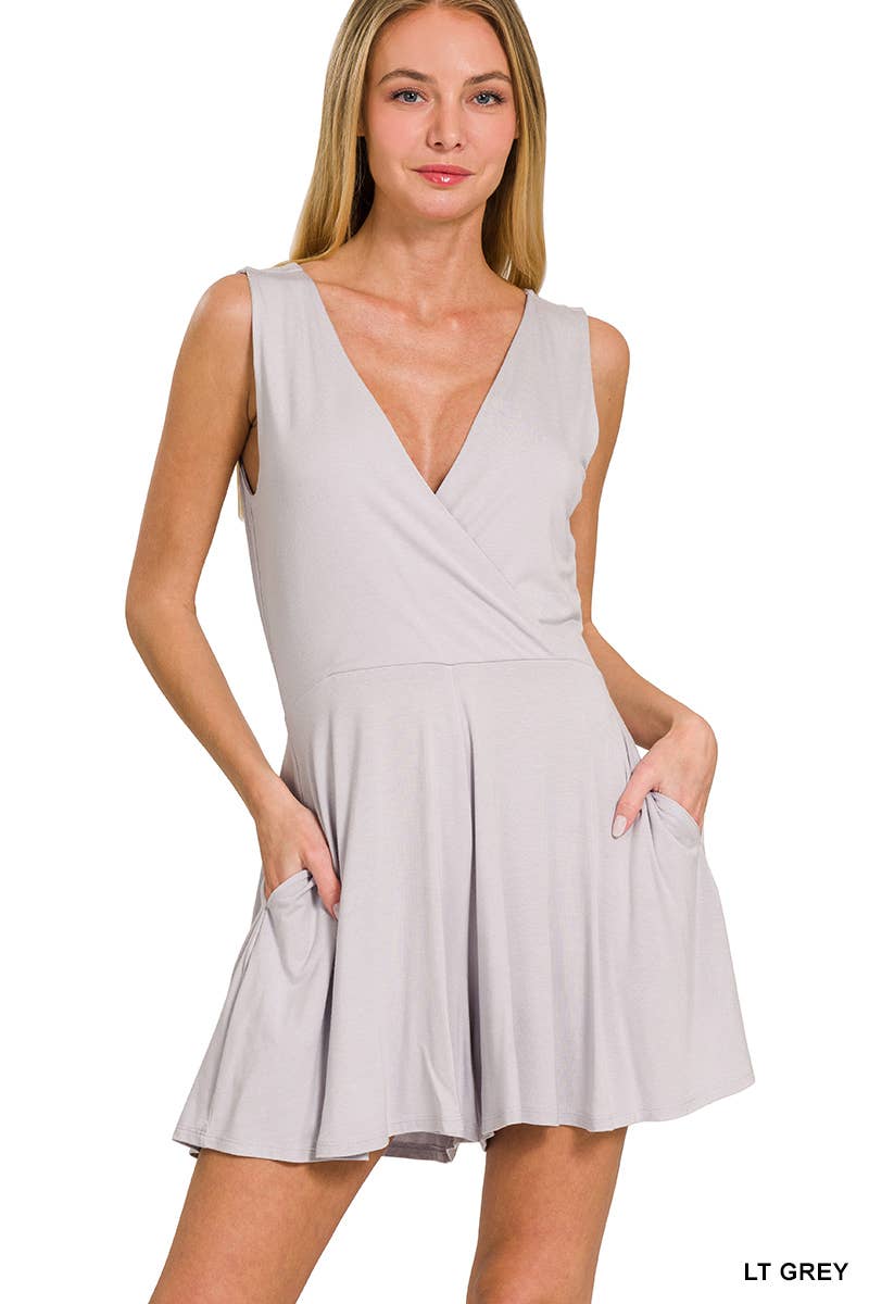 Casual V-Neck Romper