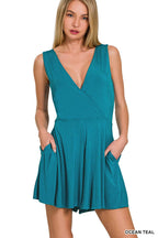 Casual V-Neck Romper