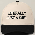 Literally Just A Girl Embroidery Two Tone Trucker Hat