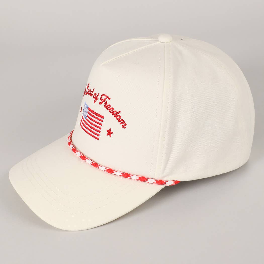The Land of Freedom Flag Embroidered Trucker Hat