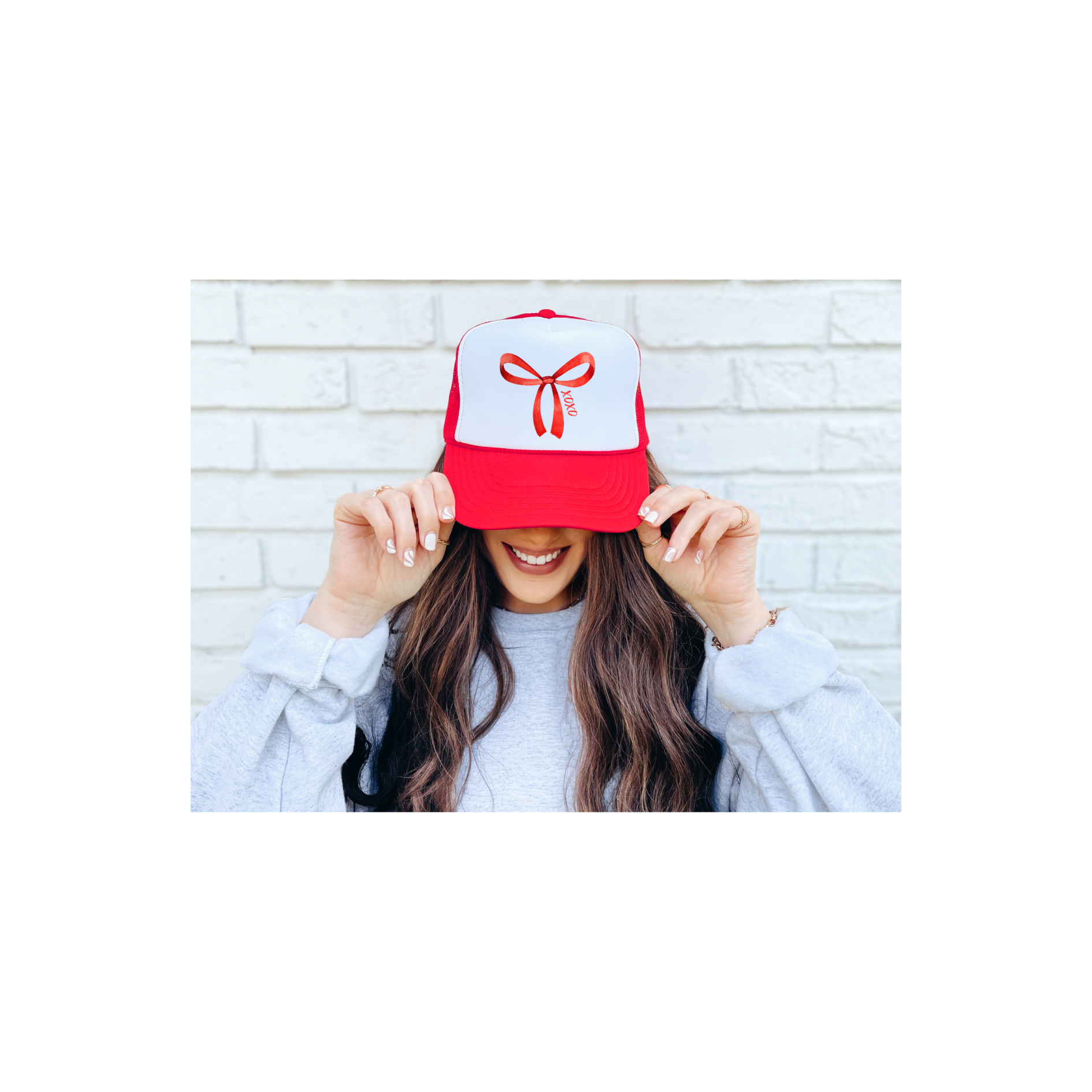 Red Coquette Bow Trucker Hat