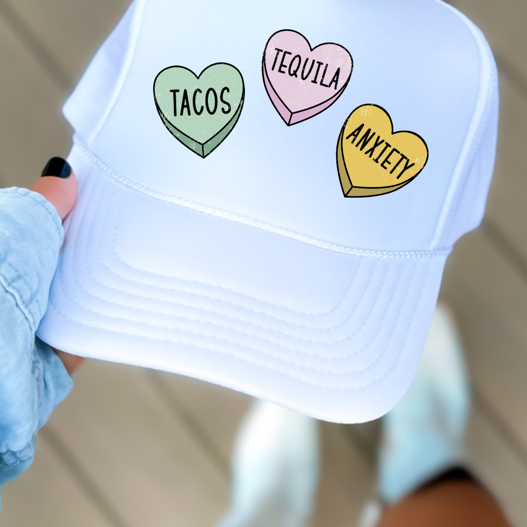 Tacos Tequila Anxiety Trucker Hat