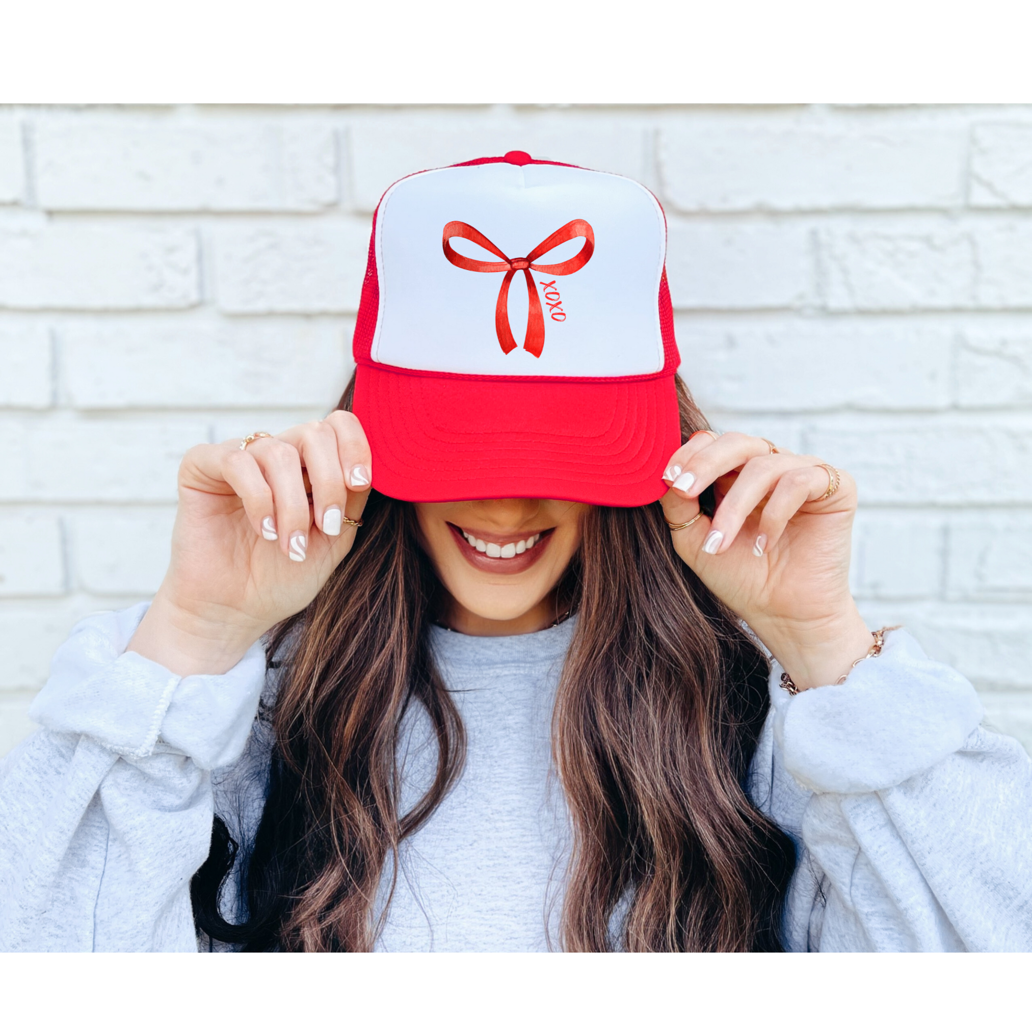 Red Coquette Bow Trucker Hat