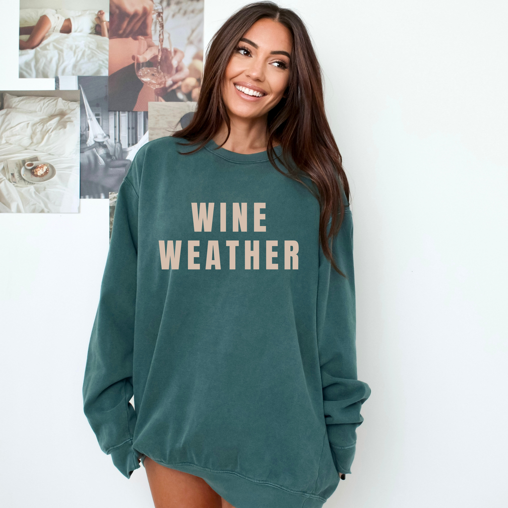 WINE WEATHER CREWNECK SWEATSHIRT