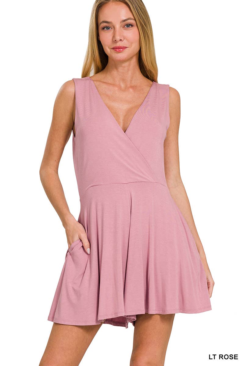 Casual V-Neck Romper