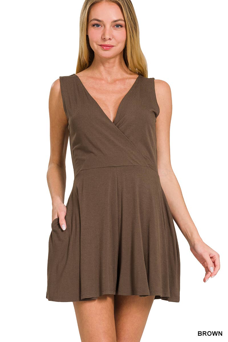 Casual V-Neck Romper