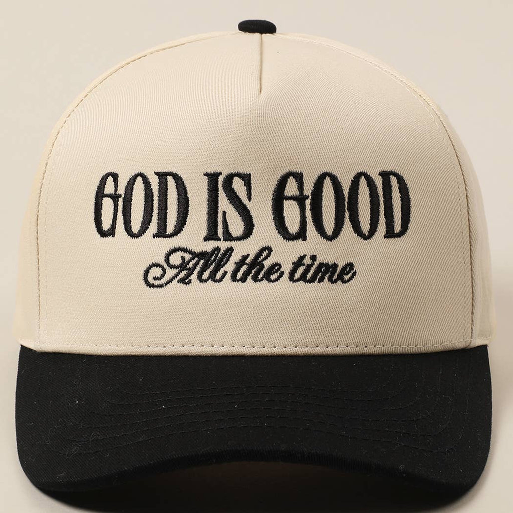 God Is Good All The Time Embroidery Trucker Hat