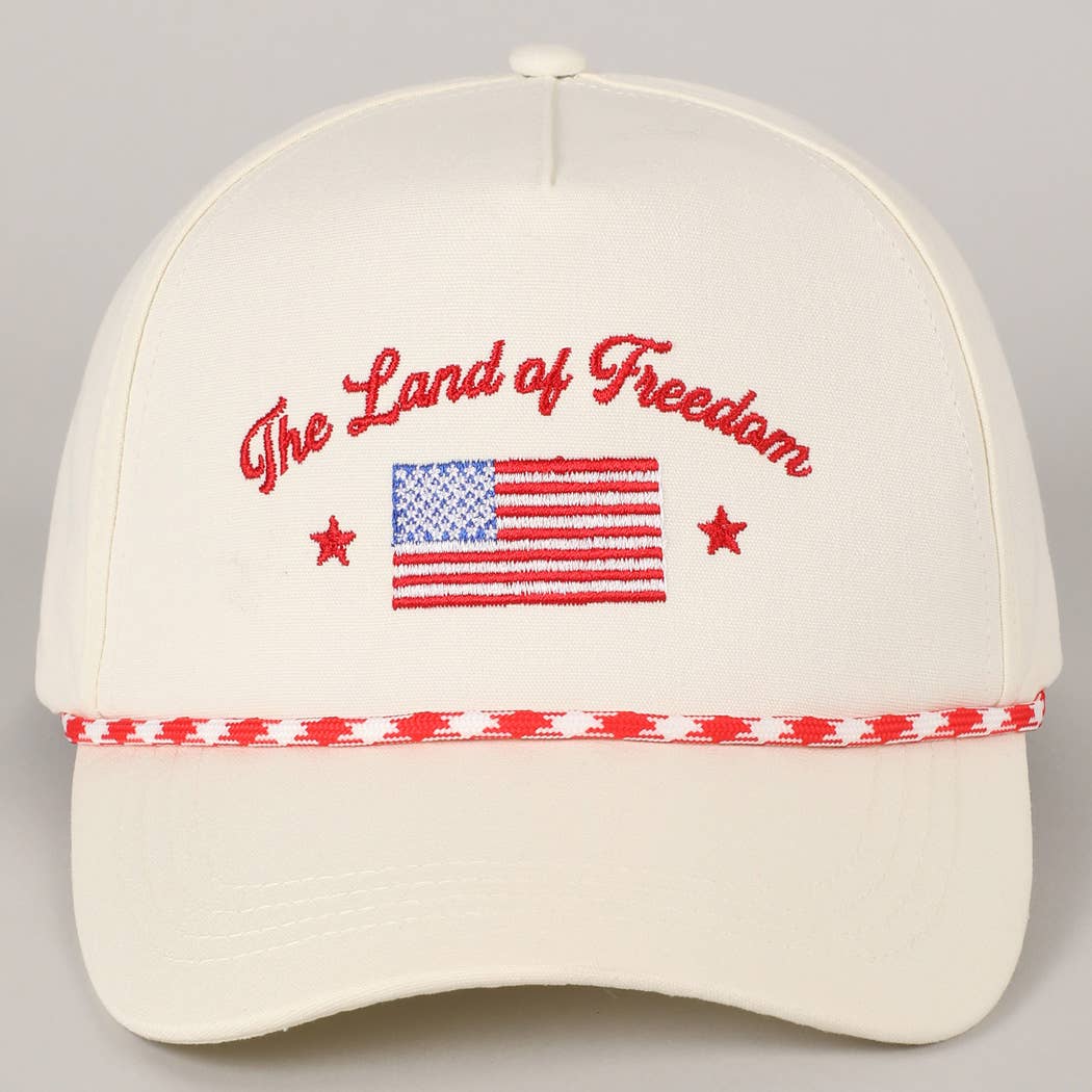 The Land of Freedom Flag Embroidered Trucker Hat