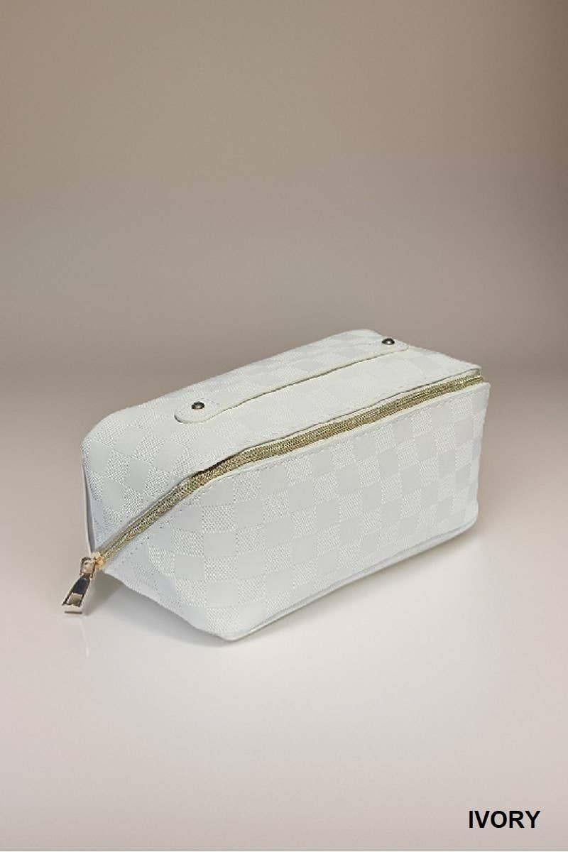 VEGAN LEATHER MAKEUP BAG