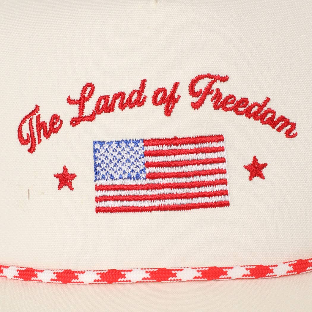 The Land of Freedom Flag Embroidered Trucker Hat