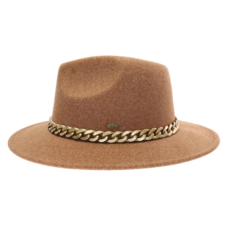 Chain Trim Panama Hat